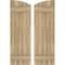 Ekena Millwork Americraft 5-Board (2 Batten) Wood Joined Board-n-Batten Shutters w/Ellipt Top, ARW101BE518X77UNH, PR ARW101BE518X77UNH - alternate 1